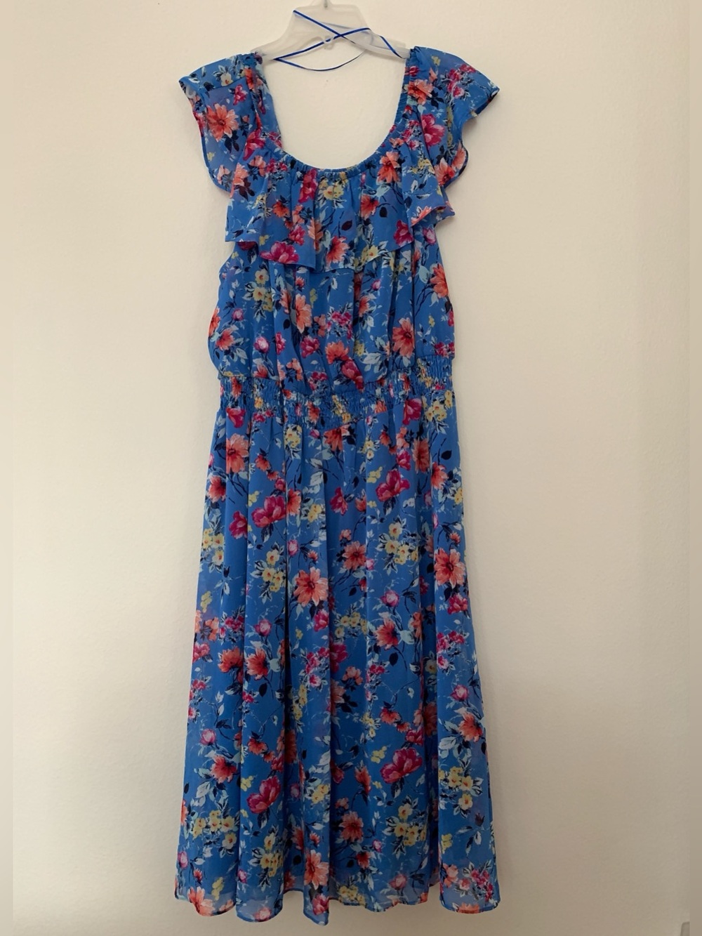 Floral Summer Maxi Dress in Royal Blue (Belk)